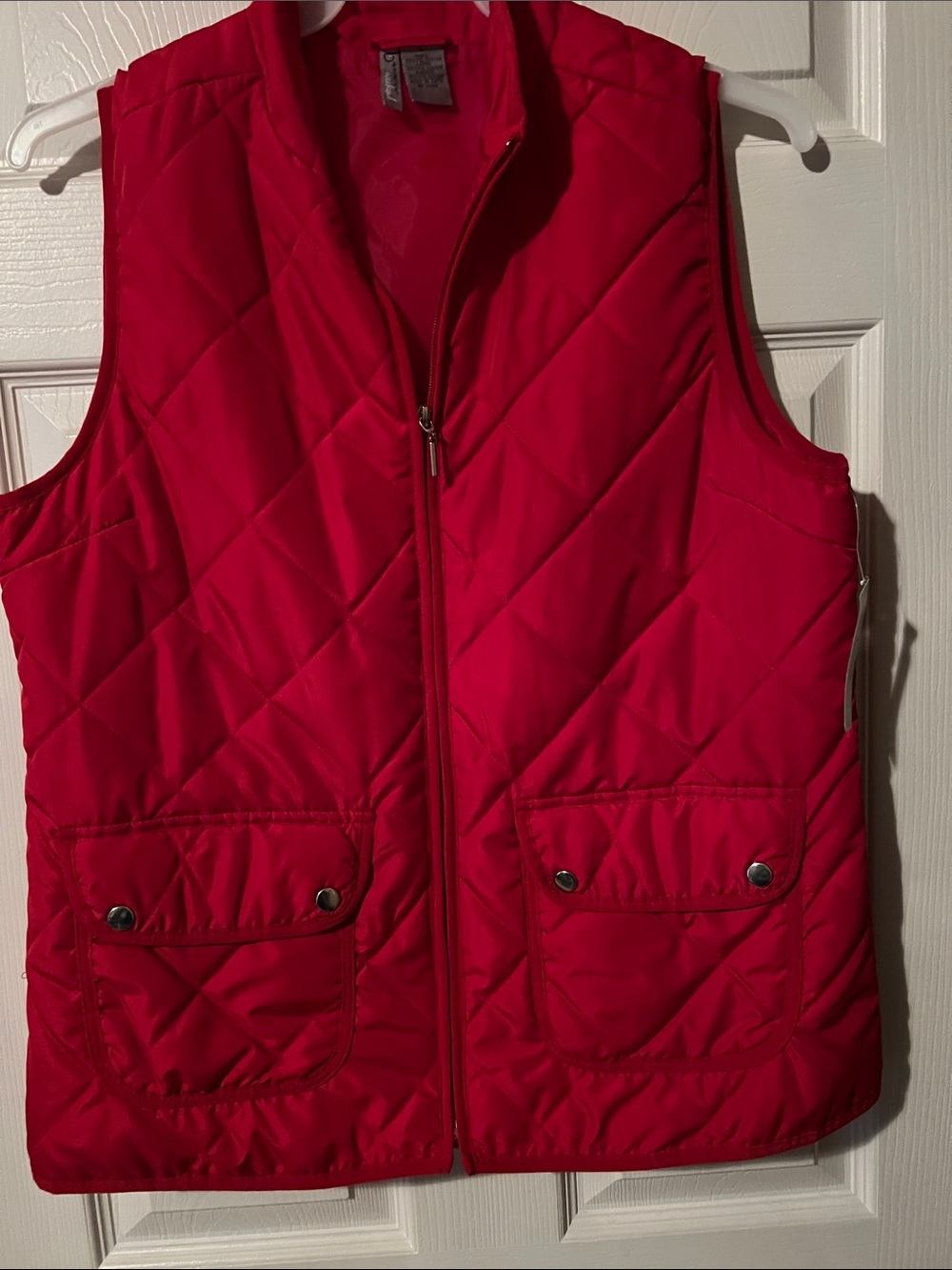 new directions Red Quilted Puffer Vest with Front Pockets
